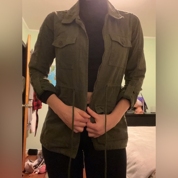 Army Green Utility Jacket - Picture 2 of 6
